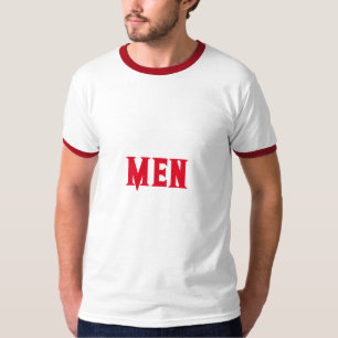 Men Custom Text Name Red Colour Men's Basic Ringer T-Shirt