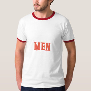Men Custom Text Orange Red Colour Mens Basic Ringe T-Shirt