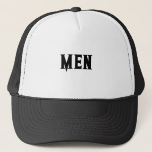 MEN Custom Text White and Black Colour Handsome Trucker Hat