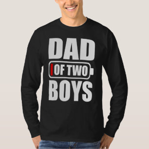 Men Dad Of 2 Boys Two Sons Father's Day 2 T-Shirt
