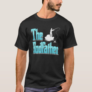 Men Dad The Rodfather Fishing Fisherman Retro Vint T-Shirt