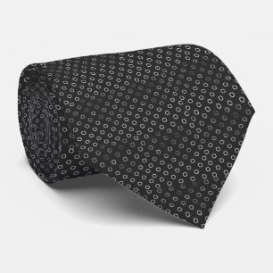 Men Designer Black and White Circles Tie