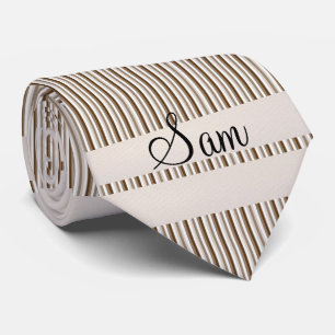 Men Designer Brown Stripe Tie