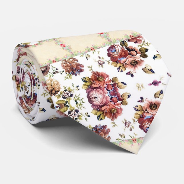 Men Designer Floral Tie (Rolled)