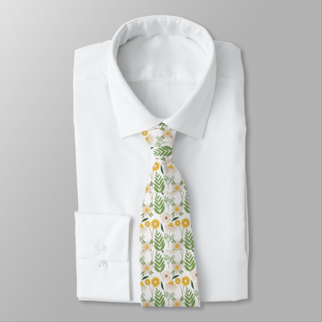 Men Designer Ties Floral     (Tied)