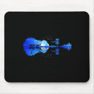 Men Disc Golf Frisbee Golfer Sunset Guitar Guitari Mouse Pad