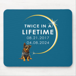 Men Dog Total Solar Eclipse Twice Mouse Pad