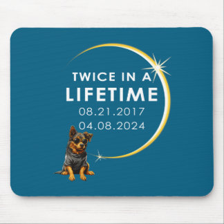 Men Dog Total Solar Eclipse Twice Mouse Pad