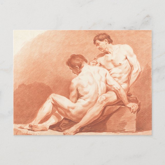 Men Embracing Postcard (Front)