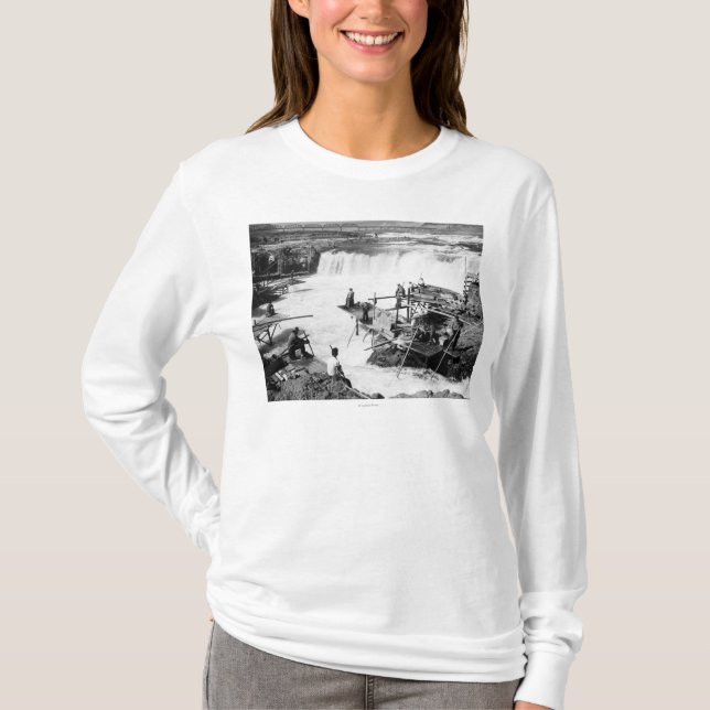 Men fishing at Celilo Falls Photograph T-Shirt (Front)