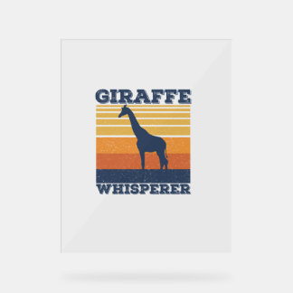 Men Giraffe Whisperer Retro African Animal Vintage Acrylic Sign