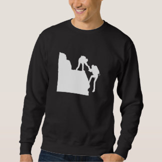 Men Group Climbing mountain silhouette Sweatshirt
