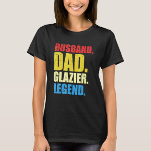 Men Hardworking Glazier Fathers Day Glass Fitter W T-Shirt