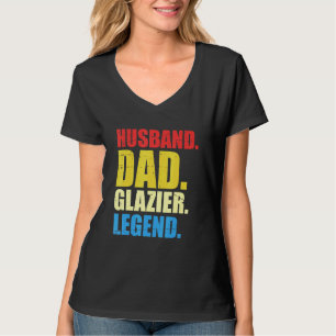 Men Hardworking Glazier Fathers Day Glass Fitter W T-Shirt