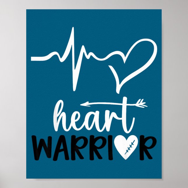 Men Heart Warrior Heart Disease Awareness Poster (Front)
