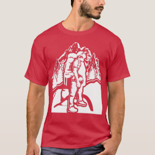 Men Hike Nature Mountain Hiker Outdoor Hiking T-Shirt