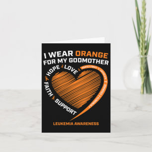 Men I Wear Orange For My Godmother Leukaemia Aware Card