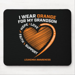 Men I Wear Orange For My Grandson Leukaemia Awaren Mouse Pad