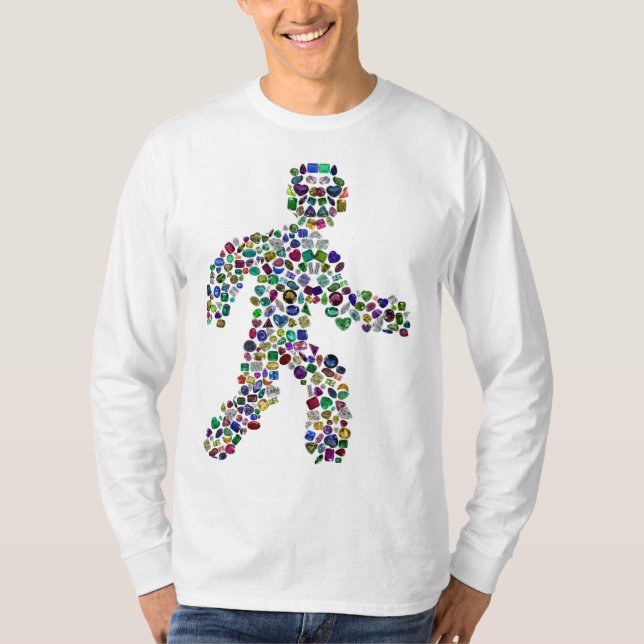 Men in Motion – Gemstone Walking Figure Design T-Shirt (Front)
