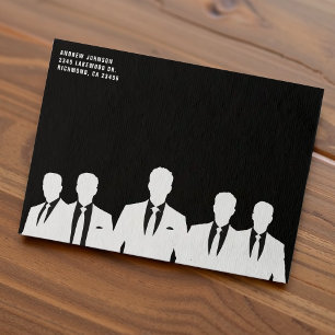 Men in Suits Bachelor Party Black Envelope