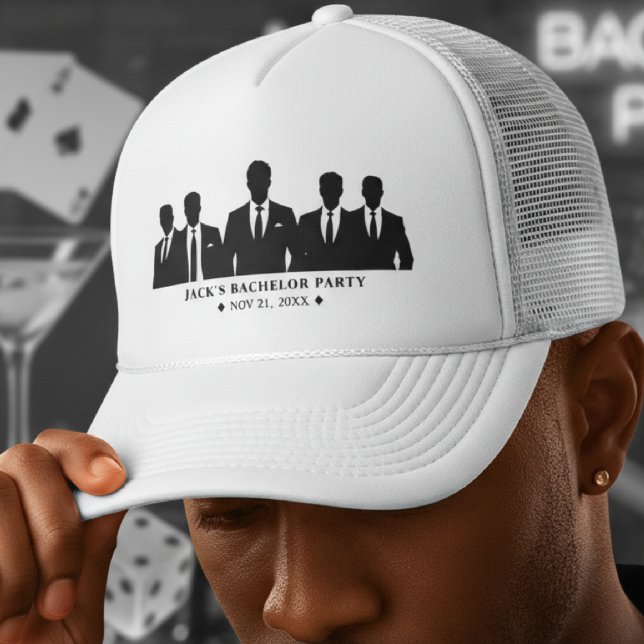 Men in Suits Bachelor Party White Trucker Hat (Men in Suits Bachelor Party White Trucker Hat
)