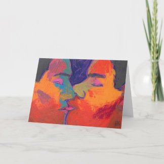 Men Kissing Colourful Card