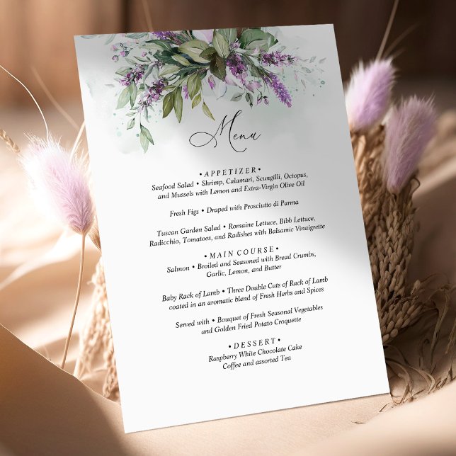 Men Lavender Greenery Script Wedding Enclosure Card (Creator Uploaded)