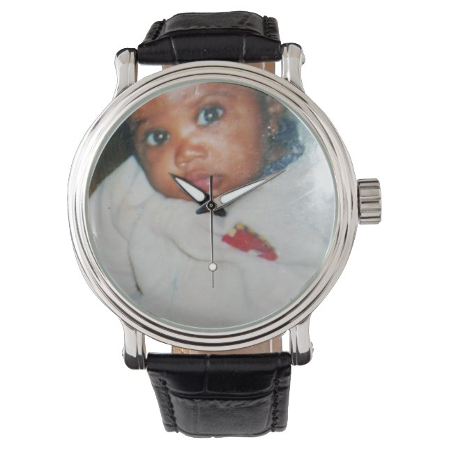 Men Leather Strap Watch (Front)