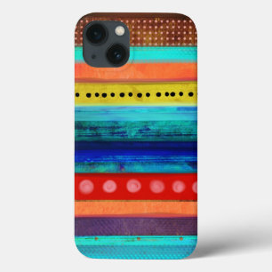 Men Man Grungy Striped Block Colours iPhone 13 Case