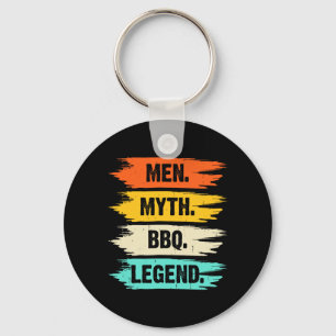 Men Myth Bbq Legend Fathers Day Grill King Key Ring
