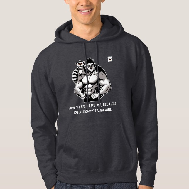 Men New Year, Same Me dark Hoodie (Front)