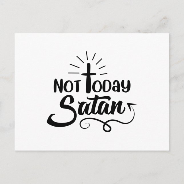Men Not Today Satan V-Neck Graphic T-Shirt Postcard (Front)