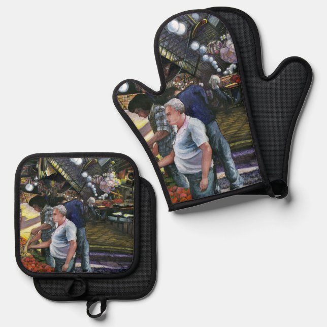Men of Commerce, Jerusalem Oven Mitt & Pot Holder Set (Front/Back)