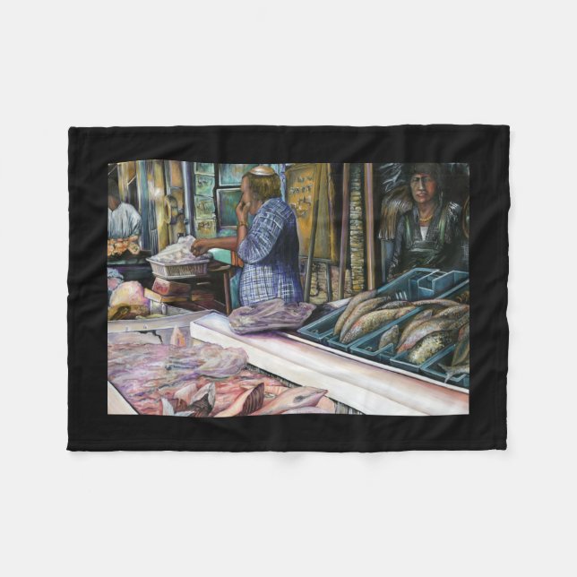 Men of the Desert, Gifts of the Sea, Jerusalem Fleece Blanket (Front (Horizontal))