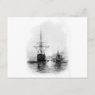 MEN OF WAR AT SPITHEAD POSTCARD