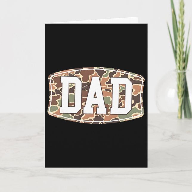 Men Old School Camo Dad1  Card (Front)
