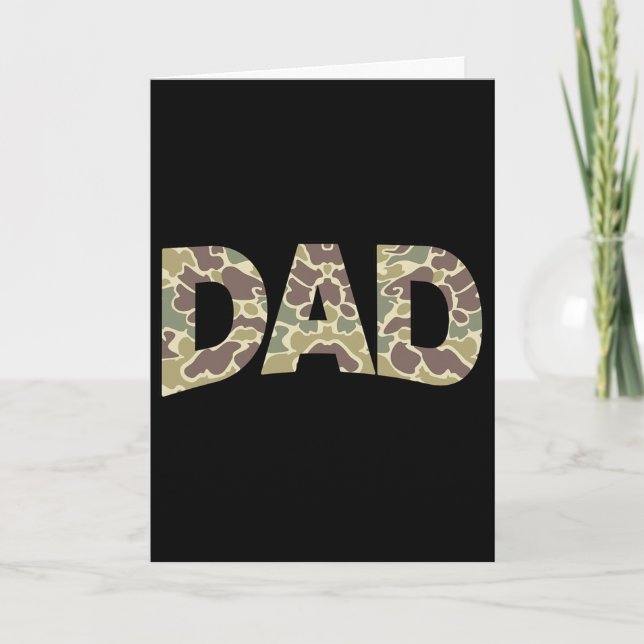 Men Old School Camo Dad  Card (Front)