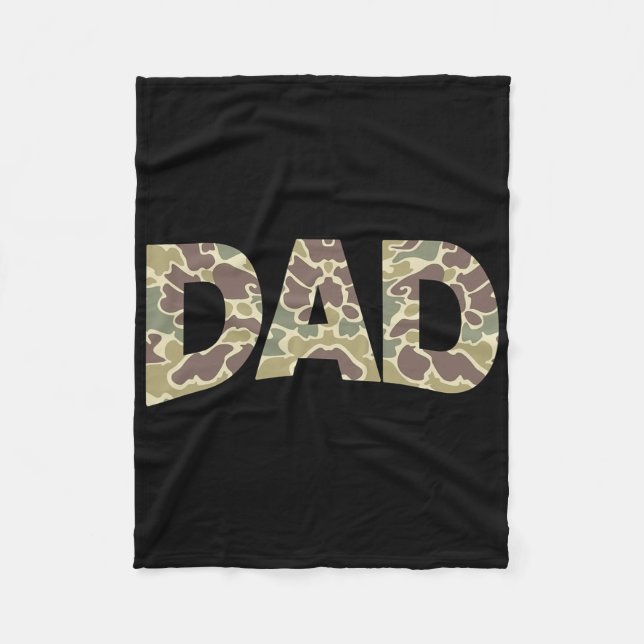 Men Old School Camo Dad  Fleece Blanket (Front)