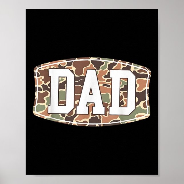 Men Old School Camo Dad, Retro Camouflage Daddy Fa Poster (Front)