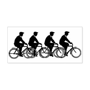 Men on Bicycles  Rubber Stamp