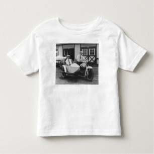 Men on Harley Davidson Motorcycle with Sidecar Toddler T-Shirt