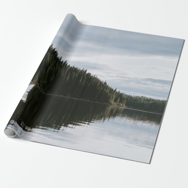 MEN ON MOTORBOAT UNDER CLOUDY SKY WRAPPING PAPER (Unrolled)