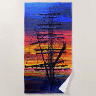 Men on the mooring beach towel