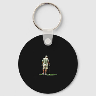 Men Play Golf Eighties Funny Golfer Golfing  Key Ring