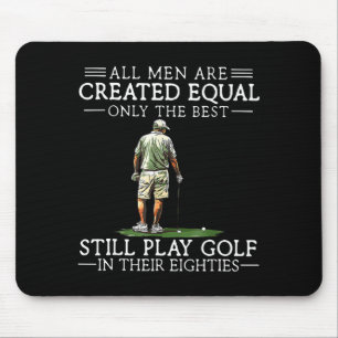Men Play Golf Eighties Funny Golfer Golfing  Mouse Pad