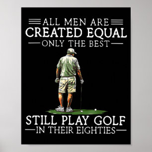 Men Play Golf Eighties Funny Golfer Golfing  Poster