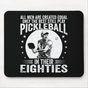 Men play pickle ball in eighties funny pickleball mouse pad