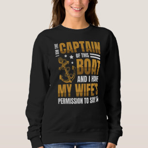 Men Pontoon Women Boat Boating Fpontoon Captain Sweatshirt