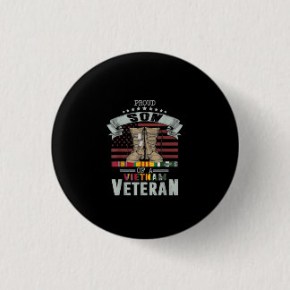 Men Proud Son Of A Vietnam Veteran Fathers Day 3 Cm Round Badge