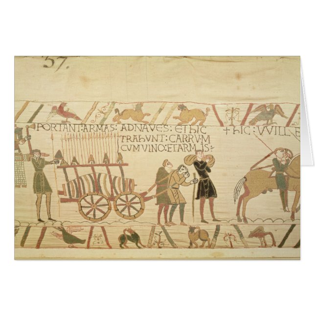 Men pulling a cart loaded with wine and arms (Front Horizontal)